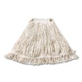 Mop Heads | Rubbermaid Commercial FGD11306WH00 1 in. Headband Super Stitch Cotton Looped End Wet Mop Head - Large, White (6/Carton) image number 1