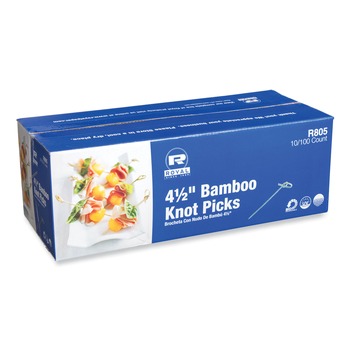COOKING AND SERVING UTENSILS | AmerCareRoyal R805 4.5 in. Knotted Bamboo Pick - Natural (1000/Carton)