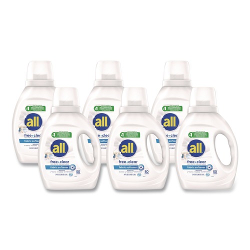 Fabric Softener & Starch | Dial 72613 47430 34 oz. Bottle Free Clear Liquid Fabric Softener - Fragrance Free (6/Carton) image number 0