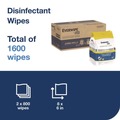 Cleaning Cloths & Wipes | Tork 192821 1-Ply 8 x 6 Disinfectant Wipe Jumbo Rolls - Lemon/White (2/Carton) image number 2