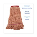 Mop Heads | Boardwalk BWK503OR Super Loop Cotton/Synthetic Fiber Wet Mop Head - Large, Orange (12/Carton) image number 4