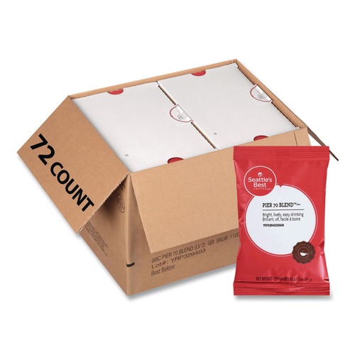 Coffee - Caffeinated | Seattle's Best 12420869 2.1 oz. Packet Premeasured Coffee Packs - Pier 70 Blend (72/Carton) image number 0