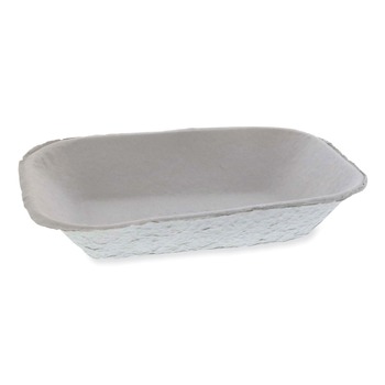 FOOD TRAYS AND LINERS | Pactiv Corp. M633524Y EarthChoice Pulpex 9.13 x 6.88 x 1.75 Steep Wall Paper Food Tray - Natural (460/Carton)