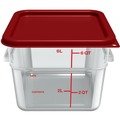 Food Storage Containers & Lids | Carlisle 1195207 8.75 in. x 8.75 in. x 7.31 in. 6 qt. Squares Polycarbonate Food Storage Container - Clear image number 3