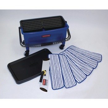 FINISH MOPS AND APPLICATORS | Rubbermaid Commercial FGQ050000000 27 Gallon Microfiber Floor Finishing System - Blue/Black/White