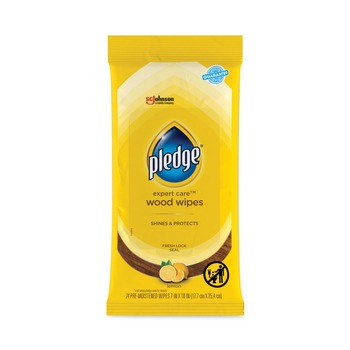  | Pledge 319250PK 7 in. x 10 in. Cloth Wet Wipes - Lemon Scent, White (24/Pack)