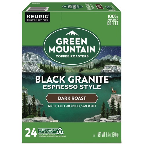 Coffee - Caffeinated | Green Mountain Coffee 5000366650 Black Granite Espresso Style K-Cups (24/Box) image number 0