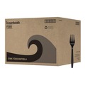 Disposable Forks | Boardwalk BWKFORKHWPPBLA Heavyweight Polypropylene Forks - Black (1000/Carton) image number 0