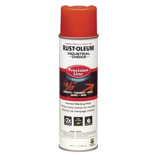 Paint & Paint Supplies | Rust-Oleum 203035 Industrial Choice 20 oz. Aerosol Can Precision Line Marking Paint - Flat/Matte Orange (12/Carton) image number 0