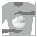 Food Containers & Lids | Dart 50HT1 5.38 in. x 5.5 in. x 2.88 in. Foam Hinged Lid Containers - White (500/Carton) image number 7