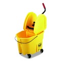 Buckets & Wringers | Rubbermaid Commercial FG757788YEL 35 qt. WaveBrake 2.0 Down-Press Plastic Bucket/Wringer Combos - Yellow image number 0