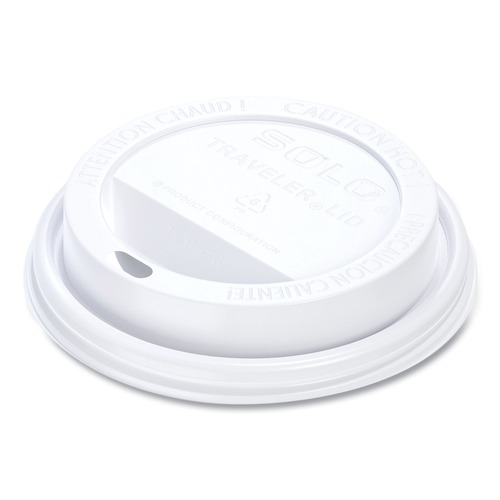 Cup Lids | SOLO TLP316-0007 Traveler Cappuccino Style Dome Lid for 10 oz. to 24 oz. Cups - White (100/Pack, 10 Packs/Carton) image number 0
