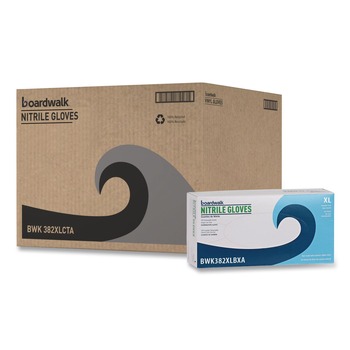Boardwalk 382XLCTA 5 mil. Disposable Examination Nitrile Gloves - X-Large, Blue (1000/Carton)