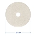 Floor Pads-Cleaning, Buffing & Polishing | Boardwalk BWK4024NAT 24 in. Diameter Natural Burnishing Floor Pads - White (5/Carton) image number 3