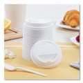 Cup Lids | SOLO TL31R2-0007 Traveler Cappuccino Style Dome Lid Fits 10 oz Cups - White (100/Pack, 10 Packs/Carton) image number 6