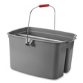 Buckets & Wringers | Rubbermaid Commercial FG262888GRAY 18 in. x 14.5 in. x 10 in. 19 qt. Plastic Double Utility Pail - Gray image number 4