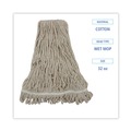 Mop Heads | Boardwalk BWK432C 32 oz. Pro Loop Web/Tailband Premium Standard Mop Head - White (12/Carton) image number 4