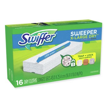  | Swiffer 80337556 16.9 in. x 9.8 in. Sweeper XL Dry Refill Cloths - White (4/Carton)
