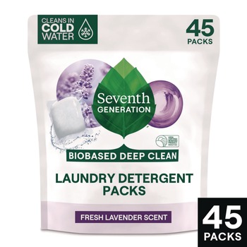  | Seventh Generation 62692700 Natural Laundry Detergent Powder Packs - Lavender Scent (8/Carton)