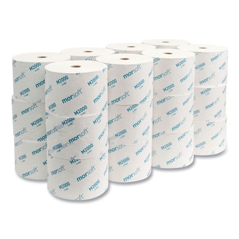 Morcon Paper M2000 1-Ply Small Core Septic-Safe Bath Tissue - White (2000 Sheets/Roll, 24 Rolls/Carton)