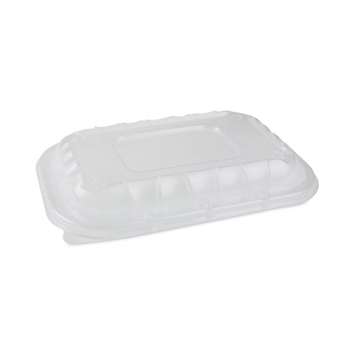 Food Containers & Lids | Pactiv Corp. YCNV9X6PPDL EarthChoice Entree2Go 8.67 x 5.75 x 0.98 Plastic Takeout Container Vented Lid - Clear (300/Carton) image number 0