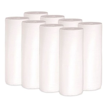 Boardwalk H6036HWKR01 30 Gallon 0.6 mil 30 in. x 36 in. Perforated Roll Low-Density Waste Can Liners - White (25 Bags/Roll, 8 Rolls/Carton)