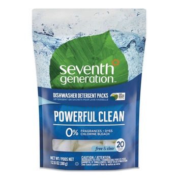 Seventh Generation 10732913451804 Natural Automatic Dishwasher Detergent Packs - Free and Clear