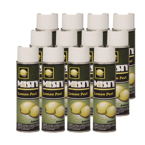 Air Fresheners & Odor Eliminators | Misty 1001842 10 oz. Aerosol Spray Handheld Air Deodorizer - Lemon Peel (12/Carton) image number 0