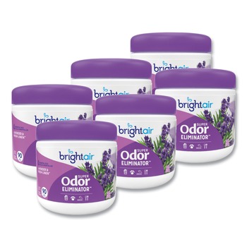 BRIGHT Air 900014 14 oz. Jar Super Odor Eliminator - Purple, Lavender and Fresh Linen (6/Carton)