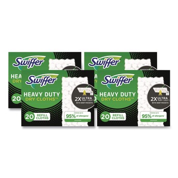 FLOOR DUSTERS AND ACCESSORIES | Swiffer 80314634 10.3 in. x 7.8 in. Heavy-Duty Dry Refill Cloths - White (80/Carton)