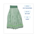 Mop Heads | Boardwalk BWKMWTLGCT Microfiber Looped-End Wet Mop Head - Large, Green (12/Carton) image number 4