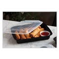 Food Containers & Lids | Pactiv Corp. NC989B Newspring VERSAtainer 58 oz. 8.5 in. x 11.5 in. x 2.5 in. Rectangular Plastic Microwavable Containers - Black/Clear image number 3
