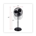 Air Cooling Equipment | Alera ALEFANP16B 120V 0.37 Amp 3-Speed 16 in. Pedestal Stand Fan - Black image number 2