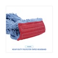 Mop Heads | Boardwalk BWK1800LBDZ Pro Loop Web/Tailband Mop Head - Large, Blue (1-Dozen) image number 6