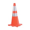 Traffic Safety | Tatco 25900 14 in. x 14 in. x 28 in. Traffic Cone - Orange/Silver image number 2