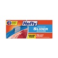 Resealable Bags | Hefty 00R88073 10.56 in. x 11 in. 1 Gallon Slider Stand and Fill Freezer Storage Bags - Clear (25/Box) image number 1