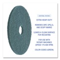 Floor Pads-Stripping | Boardwalk BWK4019GRE 19 in. Diameter Heavy-Duty Scrubbing Floor Pads - Green (5/Carton) image number 4