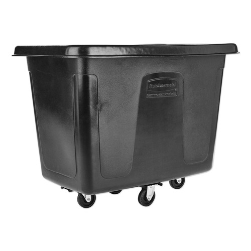 Carts & Trucks | Rubbermaid Commercial FG461200BLA 400 lbs. Capacity 12 cu-ft. Polyethylene/Metal Frame Medium-Density Cube Truck - Black image number 0