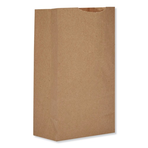 Grocery Bags | Ross & Wallace Paper Products 130302500PK/BL 4.13 in. x 2.63 in. x 7.88 in. #2 Size Extra-Heavy-Duty Grocery Paper Bags - Kraft (500/Bundle) image number 0