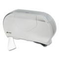 Toilet Tissue Dispensers | San Jamar R4070SS 9 in. Roll 19.25 in. x 6 in. x 12.25 in. Twin Jumbo Bath Summit Tissue Dispenser - Faux Stainless Steel image number 1