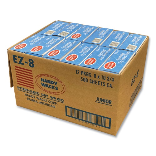 Paper Wraps | Handy Wacks EZ8 10.75 in. x 8 in. Interfolded Dry Waxed Paper Deli Sheets (12/Carton) image number 0