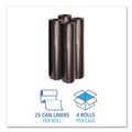 Low-Density Trash Bags | Boardwalk X8647SKKR01 43 in. x 47 in. 56 gal. 1.2 mil Recycled Low-Density Polyethylene Can Liners - Black (100/Carton) image number 2