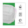 Food Containers & Lids | Eco-Products EP-LC6 6 in. x 6 in. x 3 in. Renewable and Compostable Plastic Clamshell Hinged Food Containers - Clear (240/Carton) image number 3
