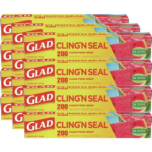 Films | Glad 00020 Cling'N Seal 200 sq. ft. Plastic Food Wrap (12/Carton) image number 0