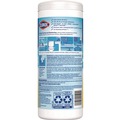 Cleaning Cloths & Wipes | Clorox 01594 7 in. x 8 in. 1-Ply Disinfecting Wipes - Crisp Lemon, White (35/Canister, 12 Canisters/Carton) image number 3
