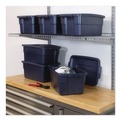 Office Boxes & Bins | Rubbermaid RMRT030003 10.63 in. x 15.69 in. x 7 in. 3 gal. Roughneck Storage Box - Dark Indigo Metallic image number 5
