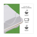 Food Containers & Lids | Eco-Products EP-HC6 6 in. x 6 in. x 3 in. Bagasse Hinged Sugarcane Clamshell Containers - White (500/Carton) image number 8