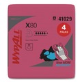Perforated Roll & Hand Towels | WypAll 41029 Power Clean X80 12.5 in. x 12 in. Heavy-Duty Cloths - Red (50/Box, 4 Boxes/Carton) image number 1