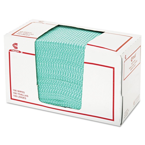 Cleaning Cloths & Wipes | Chix 8312 14 in. x 21 in. Wet Wipes - White/Green (9/Carton) image number 0