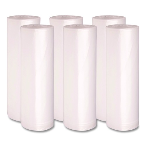 High-Density Trash Bags | Boardwalk V8647ENKR01 43 in. x 47 in. 56 gal. 19 Microns High-Density Can Liners - Natural (150/Carton) image number 0